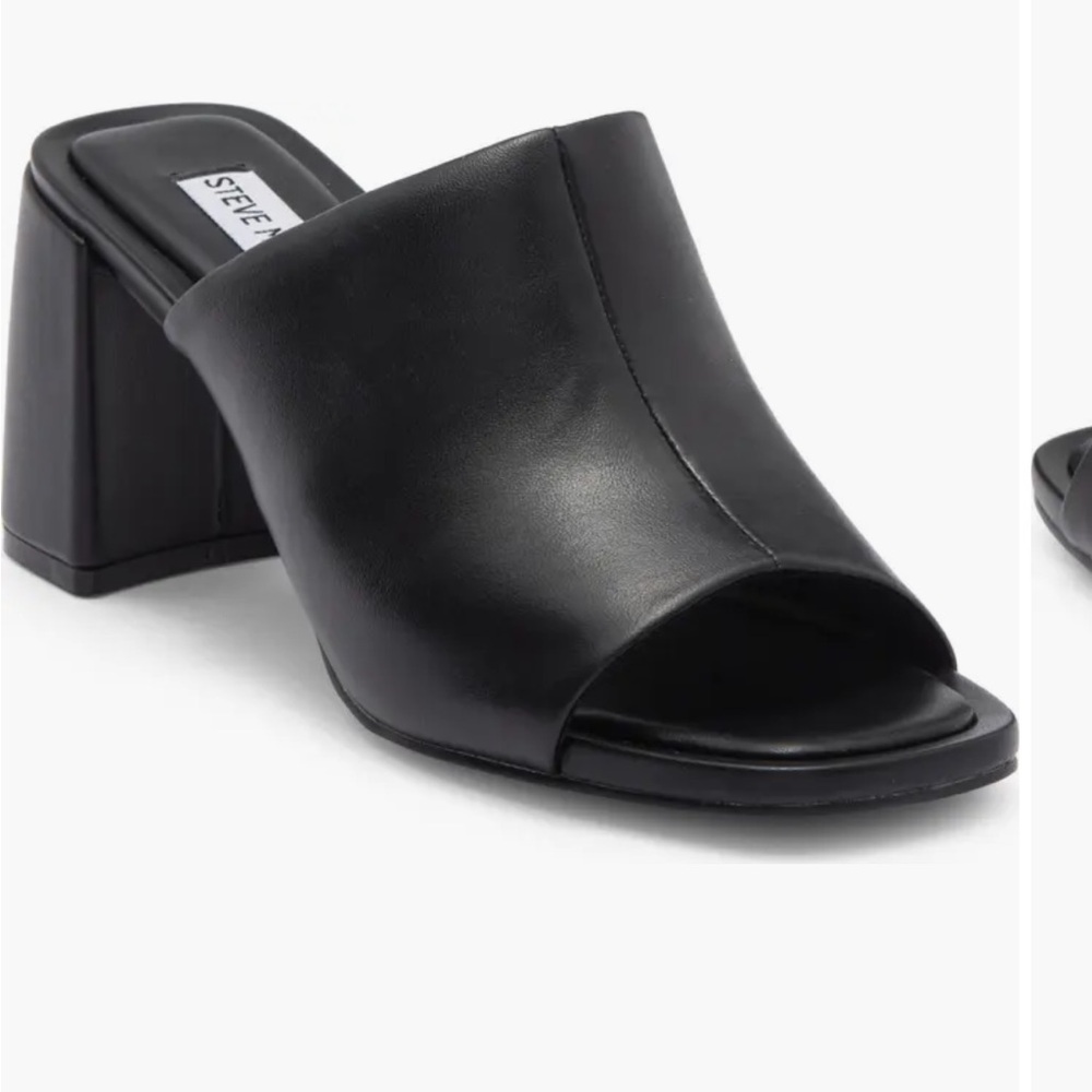 Steve Madden Black Leather Mules